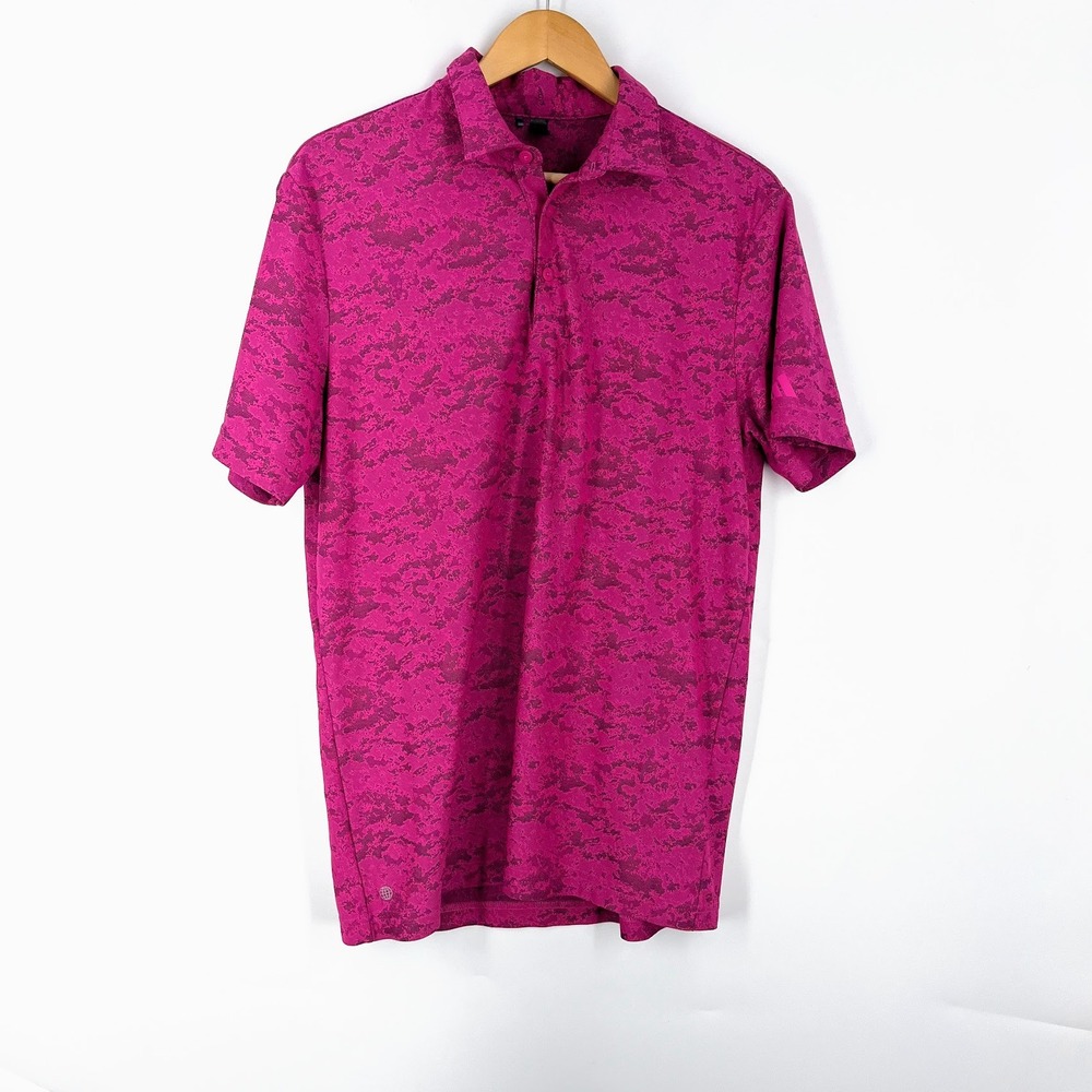 Adidas Mens Golf Polo HS1112‎ Shirt Digital Camo Short Sleeve Performance Size M